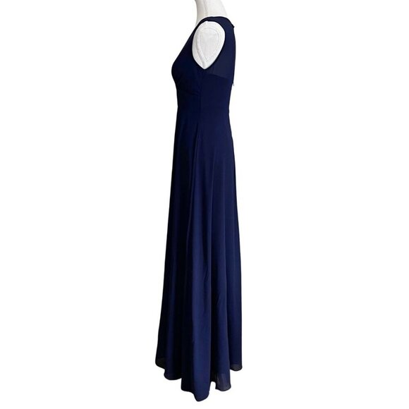 BHLDN CAPULET BRIDESMAID NAVY CHIFFON EVENING GOWN DRESS - S - Picture 3 of 15